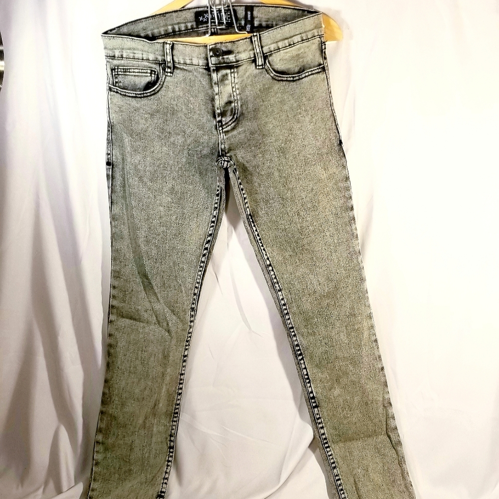 RUDE Hot Topic acid wash skinny jeans. W: 30 L: 32